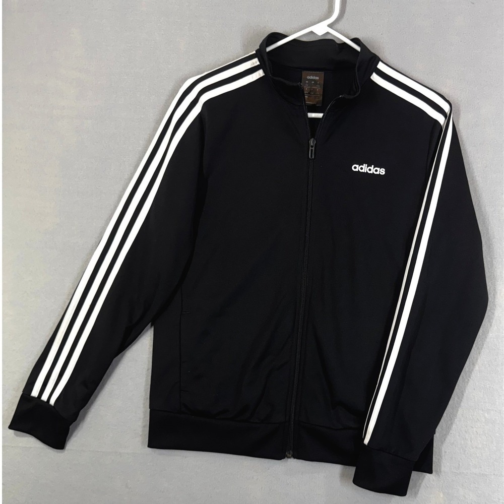 Adidas Essentials Tricot Track Jacket Women's Large Black White 3-Stripes DP2406
